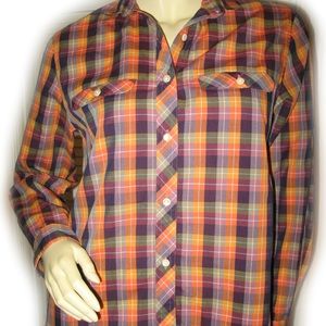 LEVIS LEVI'S Womens Plaid Button Down Shirt Top 10